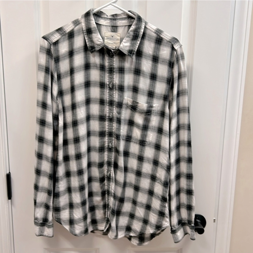 American Eagle Boyfriend Fit Plaid Shirt